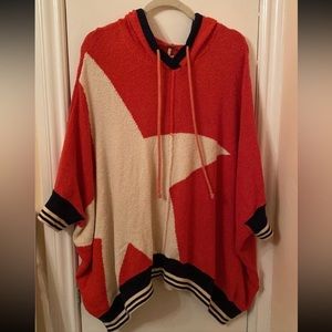 Free people Red Sweater Hoodie oversized XS/S